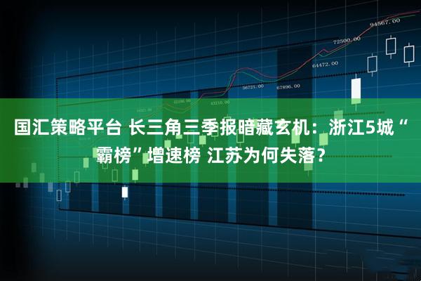 国汇策略平台 长三角三季报暗藏玄机：浙江5城“霸榜”增速榜 江苏为何失落？